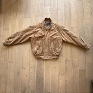 Vintage Bay Club Quilted Tan Leather Jacket Size M